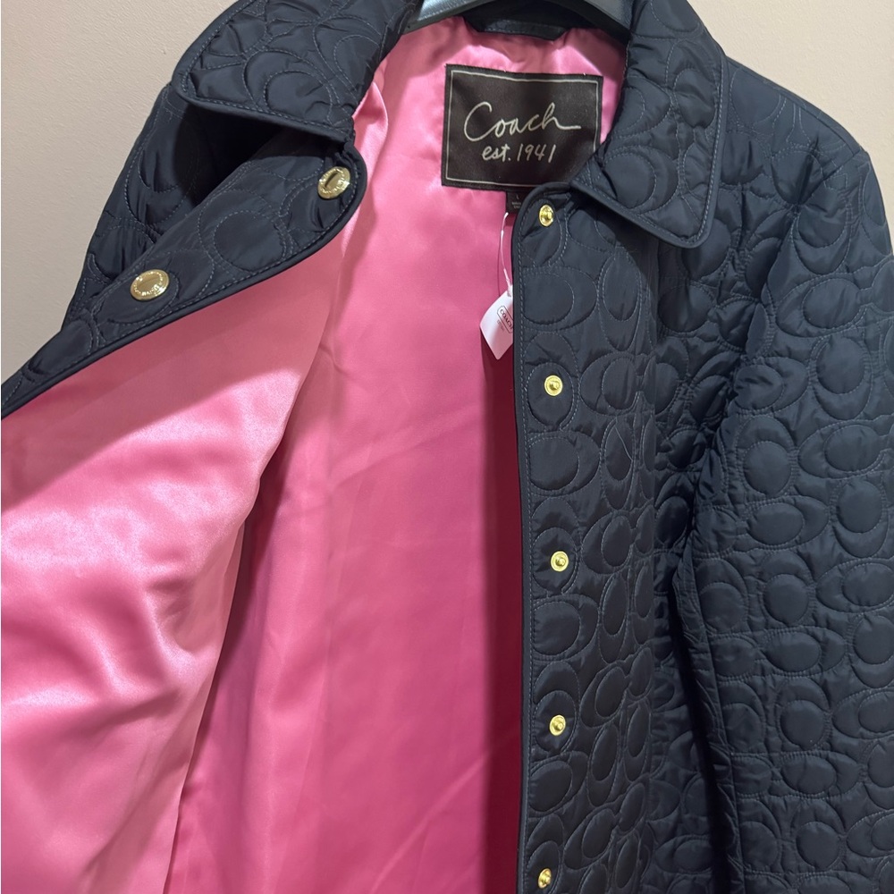 Coach Women's Black Quilted C’s Puffer Jacket. - NWT (Size: Large) - Picture 7 of 8